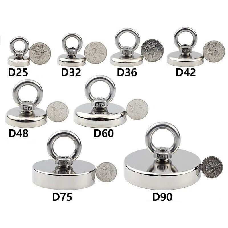 囍诺 强磁吸盘锅磁圆形带孔吸铁石吊环挂钩D36拉力60斤高清大图