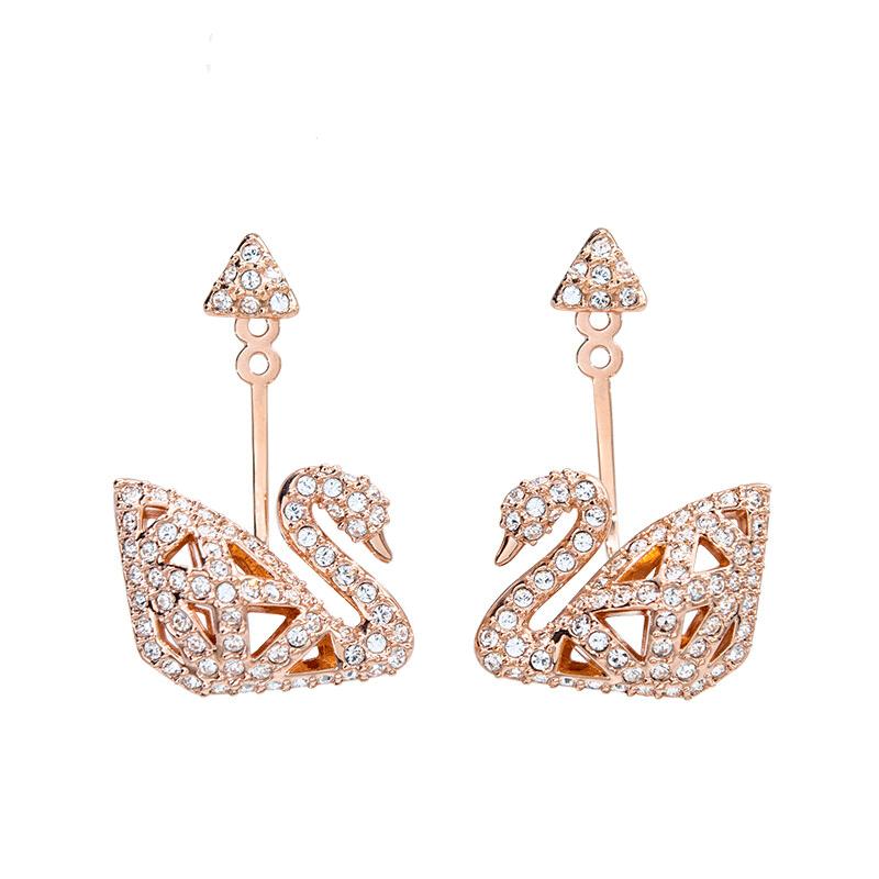 SWAROVSKI 施华洛世奇 人造水晶女士镂空天鹅耳饰轻奢饰品 5358058