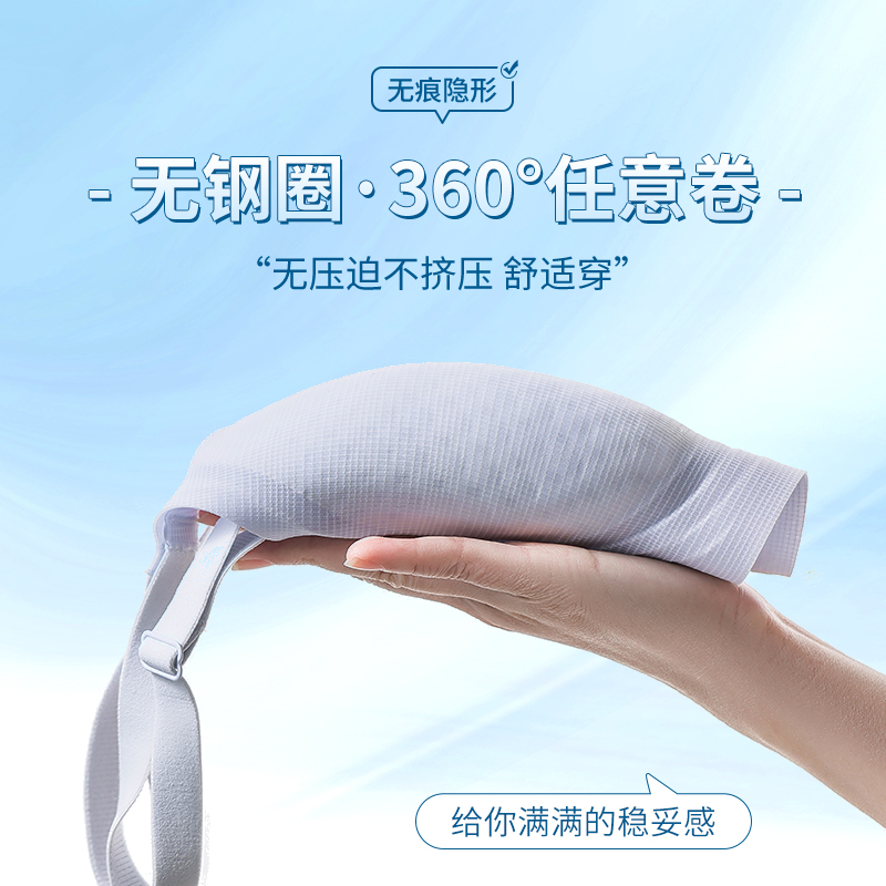 浪莎无痕内衣女士小胸聚拢夏季超薄新款冰丝凉感无钢圈收副乳文胸高清大图