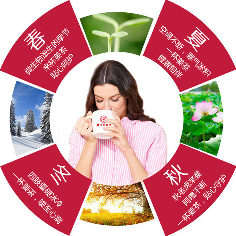 [1盒]北京同仁堂红糖姜茶120g/盒(10g*12袋)大姨妈送女独立包装姜汤汁冲饮调理高清大图