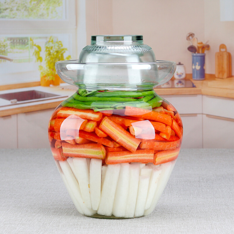 玻璃四川桶咸菜罐无铅家用透明加厚小腌菜的缸酸菜大号中两个装水20斤