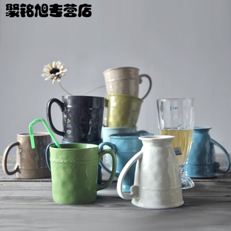 宫廷欧式杯子陶瓷个性复古大容量西式马克杯牛奶杯咖啡杯早餐杯办公室男女情侣款杯子学生喝水杯子 生活日用水具水杯