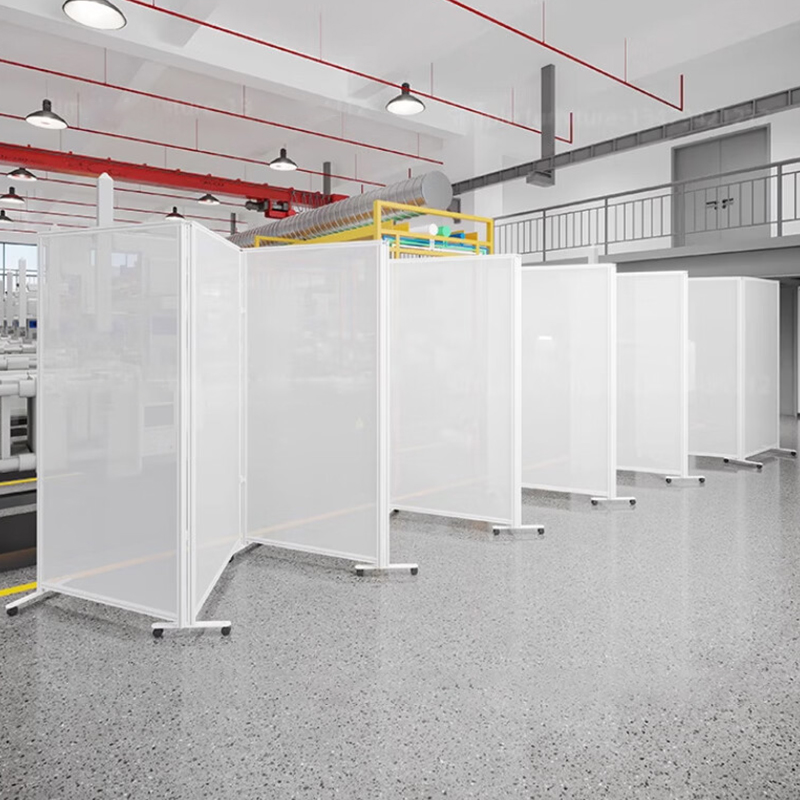 苏宁 质凡 办公室亚克力隔断折叠移动挡板(磨砂亚克力)/ZF-GD018/1.0米宽*2.0米高高清大图