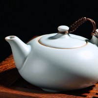 东道汝窑茶具整套茶具套装汝瓷茶具 陶瓷 青瓷 开片可养金线 喜乐壶杯组 一壶五杯