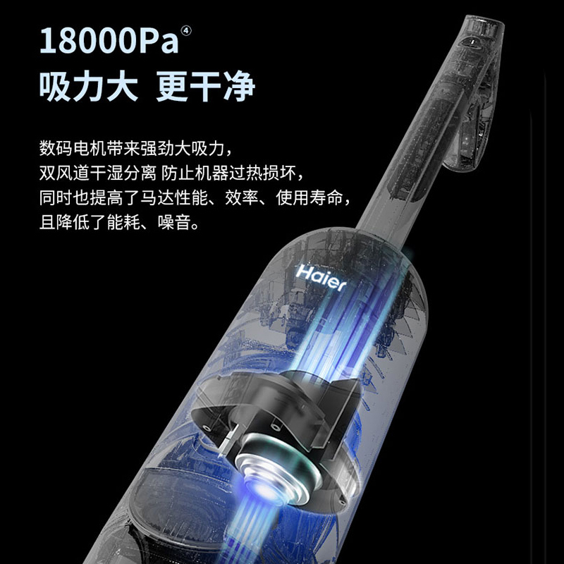 海尔洗地机双倍清洁双向助力全自动无线自清洁家用手扶吸拖一体机拖地机E9-ProU1