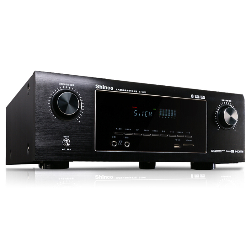 新科(Shinco)S-9000 5.1功放机 专业家庭影院功放器hifi音响音乐功放 450W数字功率放大器 (黑色