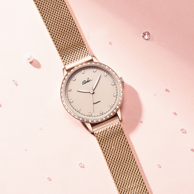 赠925银手链依波ebohr新品时尚防水女士石英手表5138