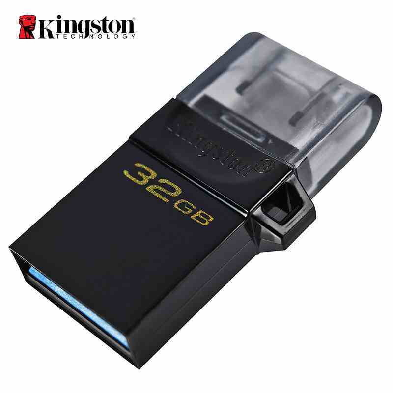 金士顿(Kingston)32GB手机U盘OTG高速USB3.2优盘DTDUO3G2黑色 双接口设计microUSB接口