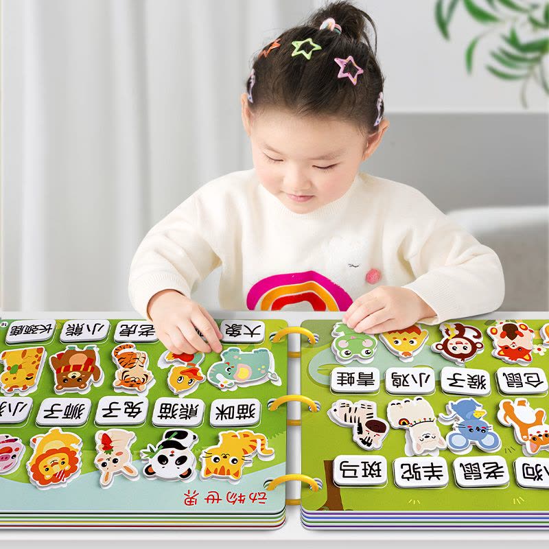 儿童识字拼图板认字启蒙手撕书卡片幼儿园早教宝宝益智玩具3到6岁图片