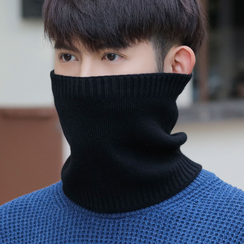 脖套男冬天保暖围脖骑行防风围巾秋冬季针织护颈面罩加厚毛线百变
