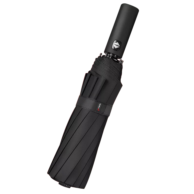 红叶三折十二骨商务自动伞 超大12骨全自动雨伞男大号双人加固抗风三折叠自动伞晴雨伞 颜色随机-2653!高清大图