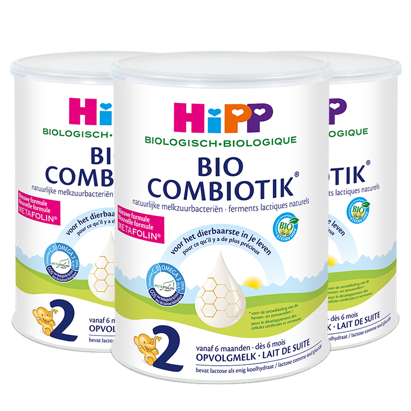 [3罐装 新效期2026年1月后]原装进口荷兰版德国喜宝(Hipp)有机益生菌奶粉2段800g(新包装)