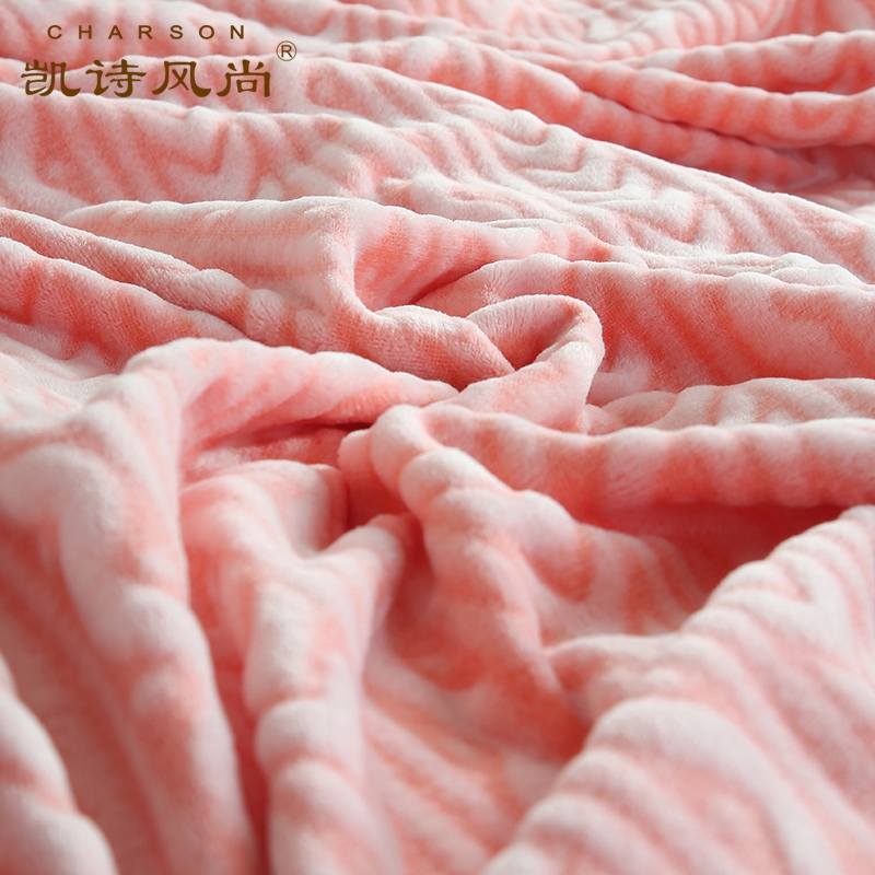 凯诗风尚(CHARSON)毛毯 苏宁自营 冬季3D雪花绒毯子秋冬加厚保暖办公室空调午睡毯子盖毯