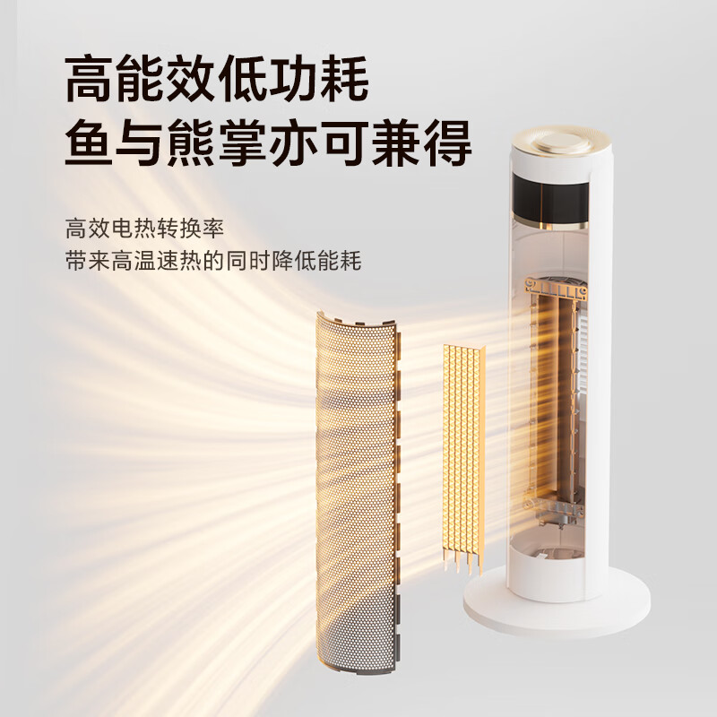 苏泊尔(SUPOR)取暖器暖风机电暖气家用电暖风暖炉热风机小型电暖风 [遥控款]ESHW-PC203B-20/米色高清大图