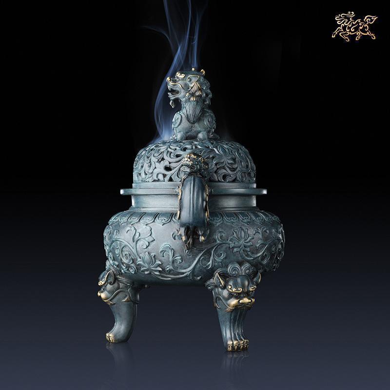 全铜摆件《财气袅绕（香炉）》全铜香炉家居工艺品装饰品_1_915_667