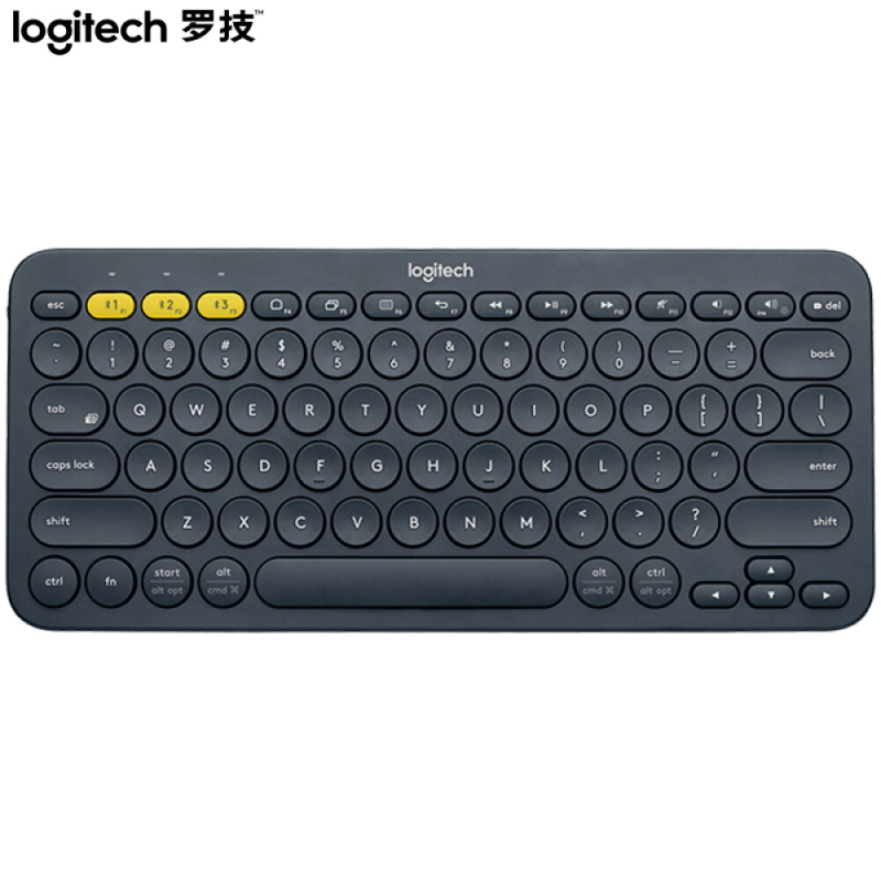 罗技(Logitech)K380无线超薄蓝牙键盘 深灰色