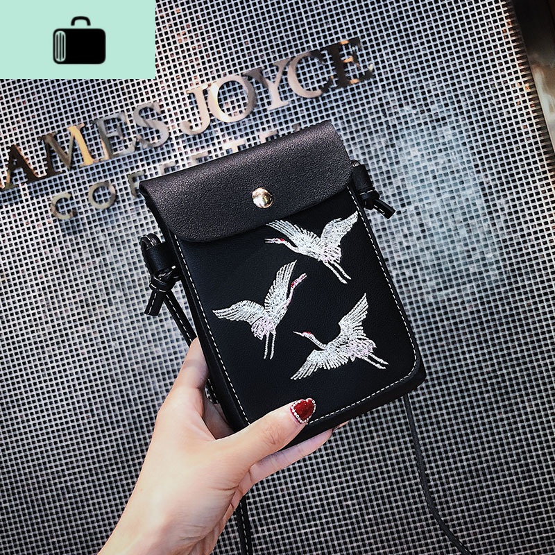 上新小清新女 双层大容量 挂脖手机包休闲时尚单肩斜跨小包包NEW LAKE女斜挎包