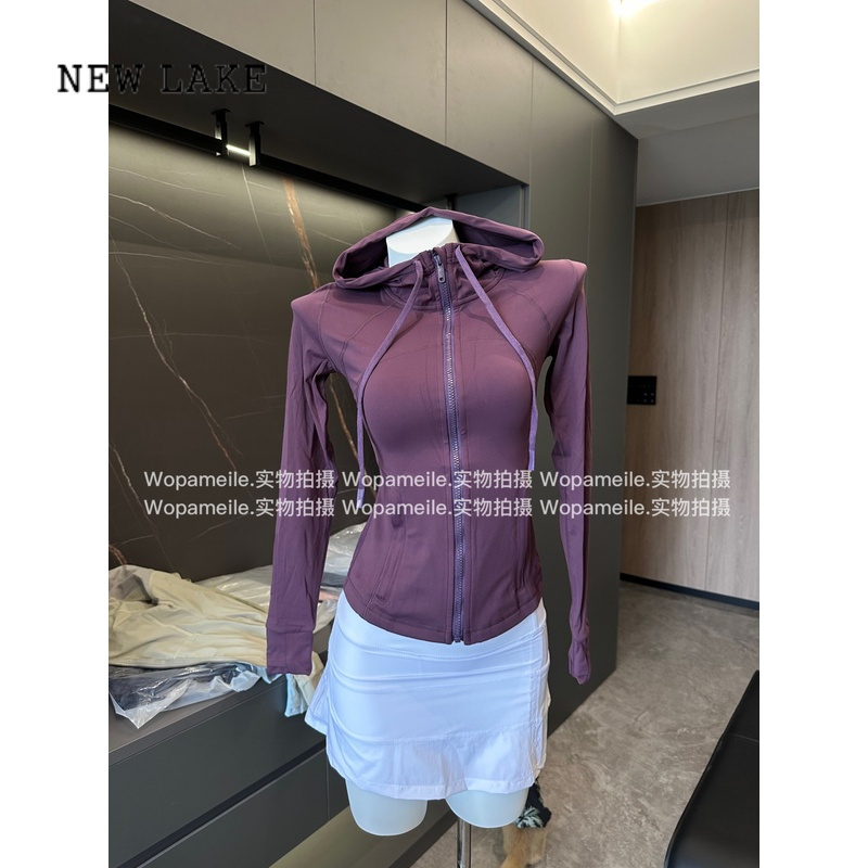 NEW LAKE瑜伽服Define女士运动夹克外套磨毛连帽健身帽衫2024春