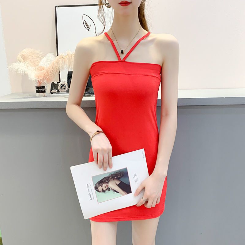 夏季新款性感豹纹百搭时尚吊带抹胸裙女连衣裙夜场性感打底裙 吊带豹纹一号色 M