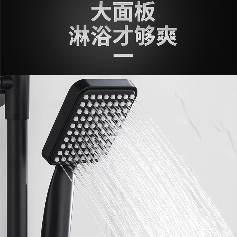 法恩莎(FAENZA)卫浴淋浴简易淋浴花洒套装铜质卫生间淋雨手持喷头全铜挂墙式 带杆简易花洒高清大图