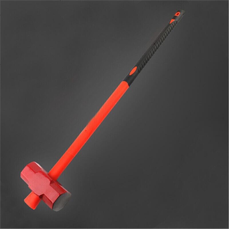 定做长柄大铁锤八角锤zi砸轮胎健身大锤8p磅砸墙消防锤铁榔头20磅带把
