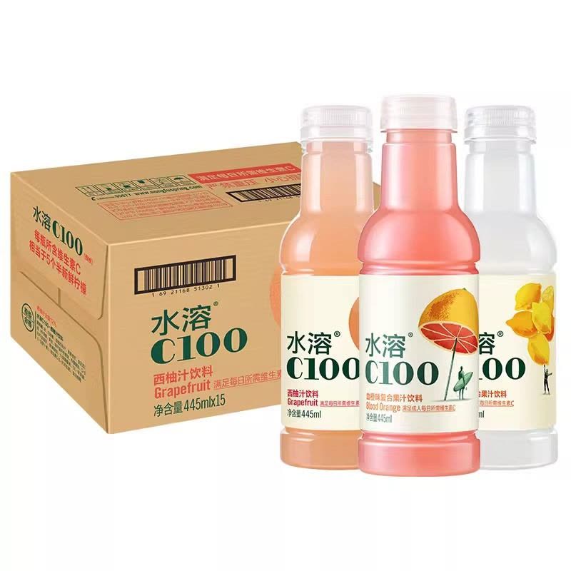 农夫山泉 水溶 C100 445ml*5瓶 血橙味图片