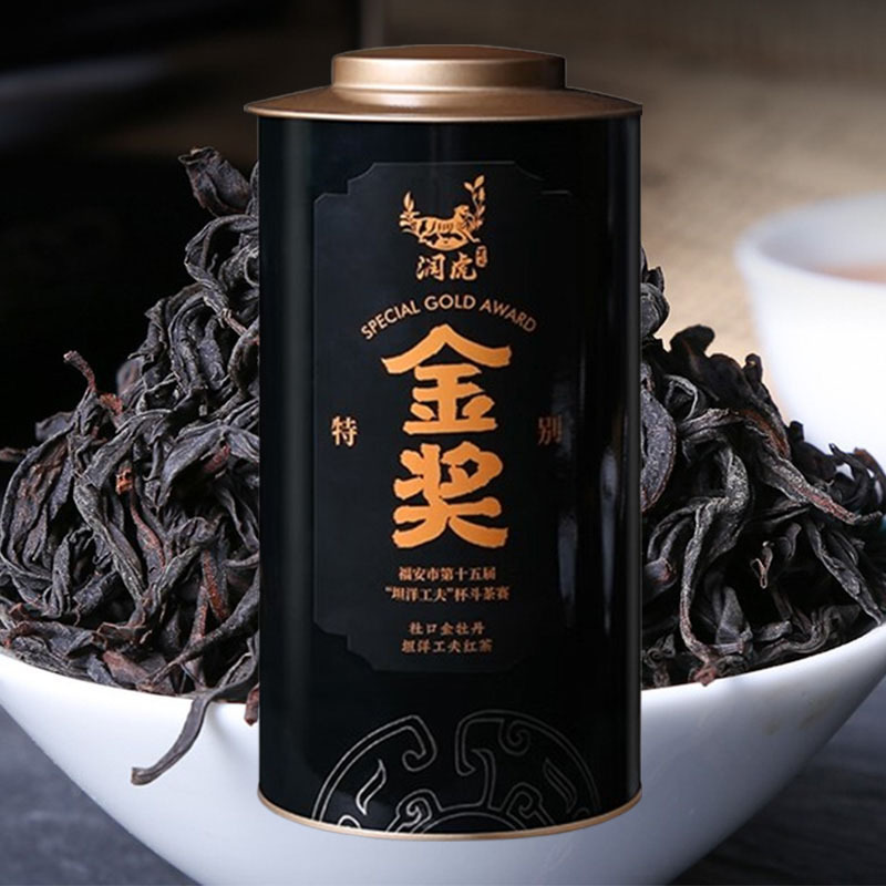 润虎红茶金牡丹茶叶坦洋工夫红茶金牡丹罐装300g高清大图