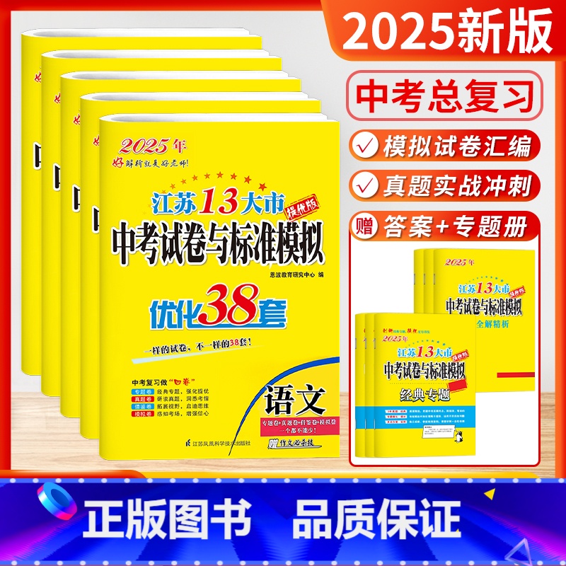 【2025】语数英物化 套装5本(含24年中考真题) 初中通用 【正版】备考2025恩波38套江苏省中考13十三大市中考