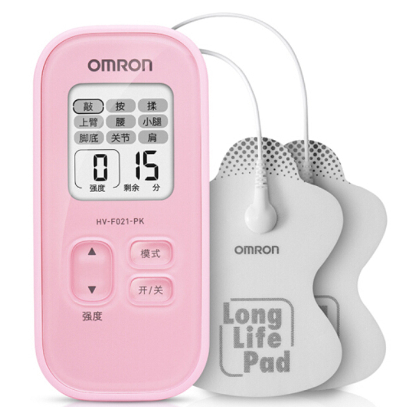 [高效舒缓疼痛]欧姆龙(OMRON)HV-F021按摩仪 2个按摩头低周波按摩器 腿部肩部颈部腰部 粉色