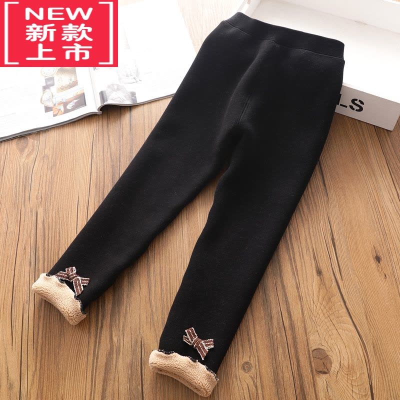 可莉允女童加厚加绒秋冬儿童高腰保暖一体绒外穿铅笔裤女宝宝棉裤保暖裤图片
