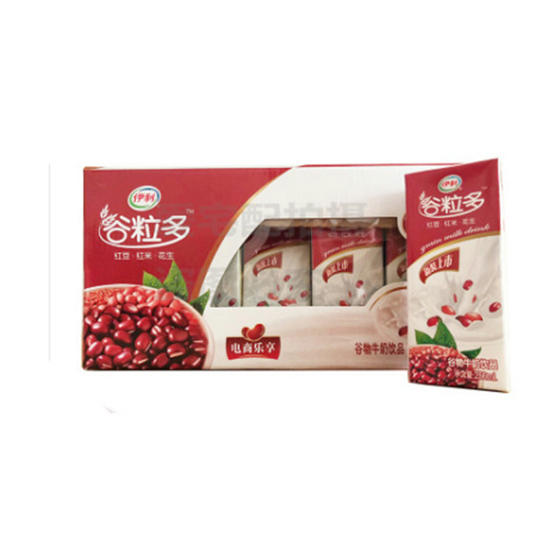包邮伊利谷粒多红谷牛奶饮品250ml12盒礼盒装红豆红米花生早餐奶