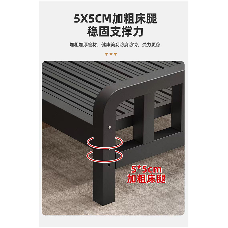河洛伟业 铁架床+床垫张高清大图