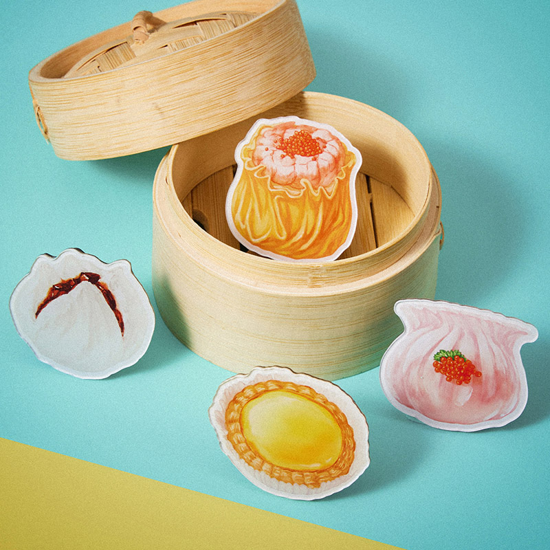 [正版] 港粤早茶冰箱贴干蒸广州文创礼品手信创意纪念品经典茶楼点心节日文化礼物中商文创造物加高清大图