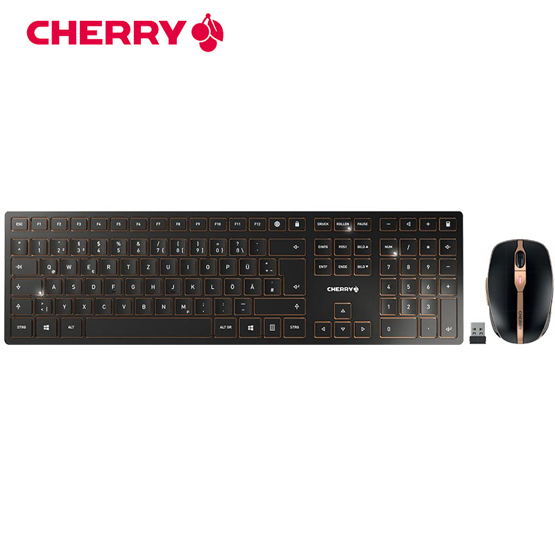 樱桃(Cherry)充电键鼠套装 无线USB 蓝牙 双模键盘鼠标 办公 家用键鼠套装黑色