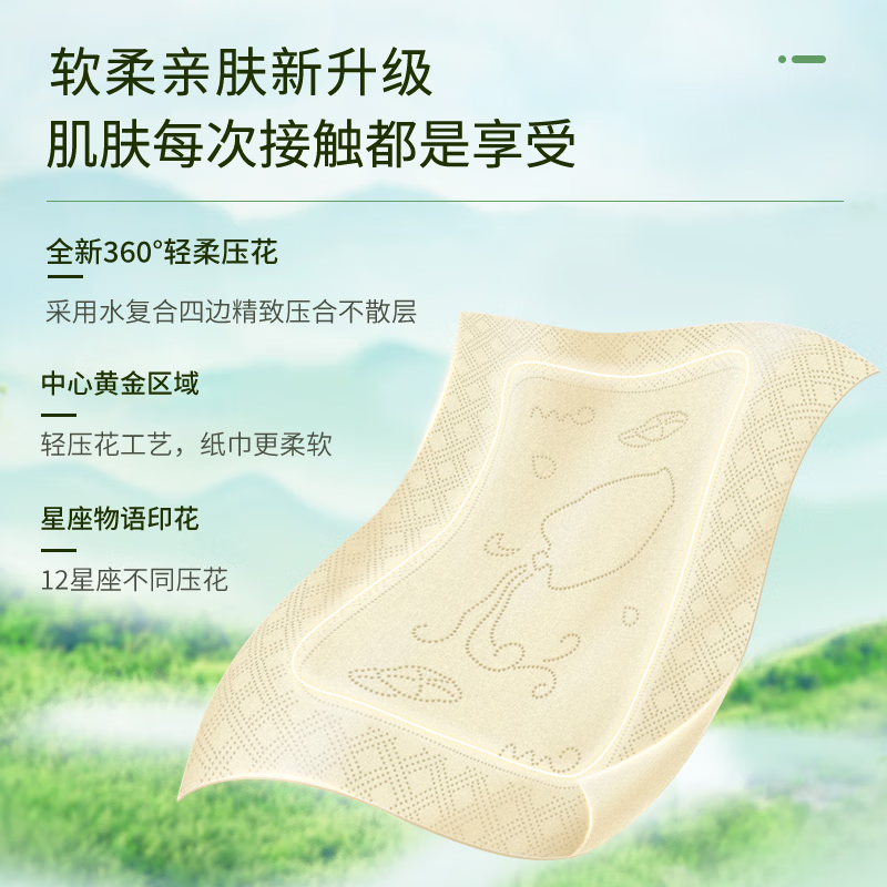 斑布 抽纸 水复合压花系列 3层100抽*24包S码高清大图