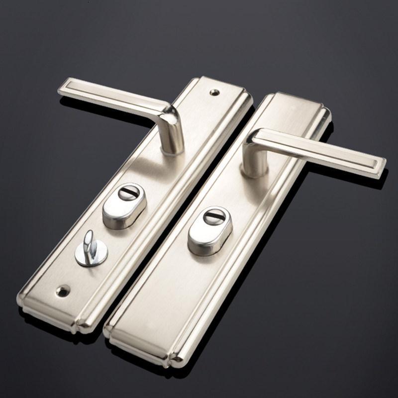 BONJEAN防盗把手通用型加厚面板拉手实老式把手配件实心手柄 9公分单活双快>55mm左内不带钥匙