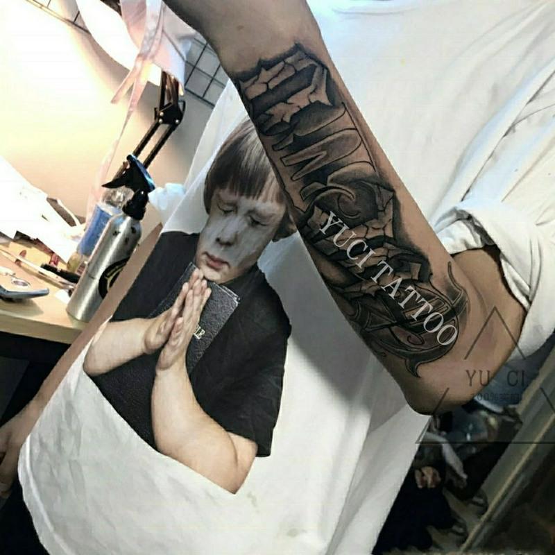 份四张手背手臂脖子颈部暗黑齐天大圣花体防水持久男女纹身贴>800_800