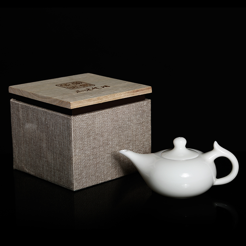 金镶玉 茶壶 陶瓷功夫茶具 高白瓷品茗壶 礼盒装 大权在握高白壶