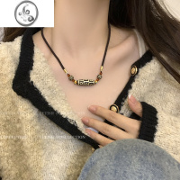 JiMi民族风藏式九眼天珠玛瑙项链女2023年新款潮复古情侣毛衣链配饰男