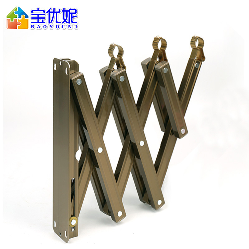 宝优妮包安装户外推拉折叠四杆加长伸缩晾衣架DQ-9009-14香槟四杆2.5米+豪华支架