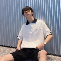 2018夏季年轻刺绣宽松短袖Polo衫翻领T恤 圆领男装体恤衫学生帅气