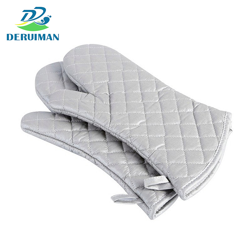 DERUIMAN加厚隔热手套耐高温防烫烘焙手套工具银色22cm高清大图