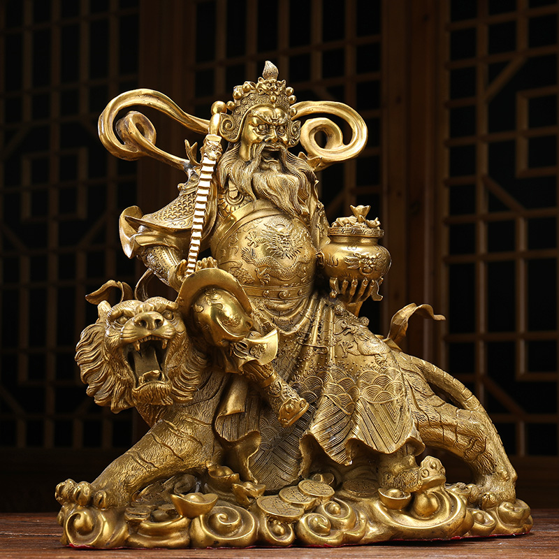 美帮汇铜武赵公明摆件 佛像赵公明骑虎关公像摆设品高清大图