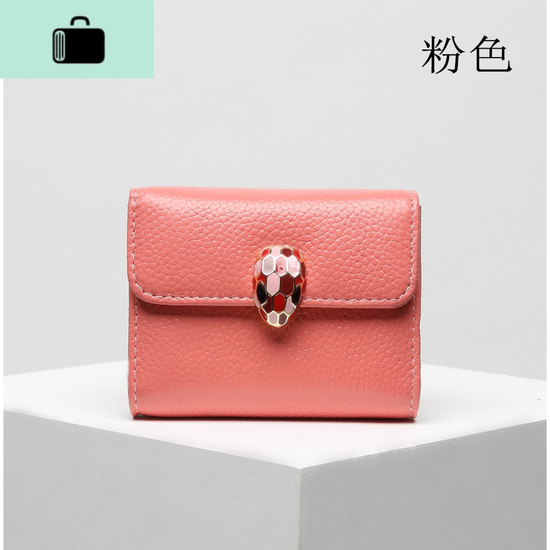 真皮卡包女式超薄小巧一体简约多功能零钱包卡片包大容量驾照卡套NEWLAKE 粉色