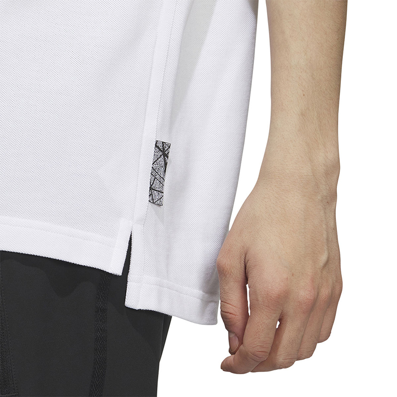 adidas 武极系列 纯色品牌Logo图案运动Polo衫 男款 白色 IA8108