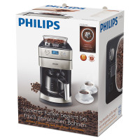飞利浦(PHILIPS)咖啡机家用不锈钢冲煮式全自动研磨一体机 豆粉两用咖啡机HD7751/00