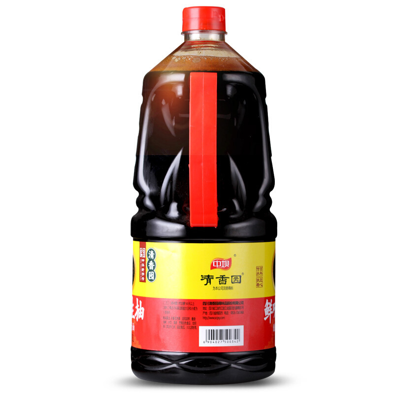 中坝 鲜味生抽酱油1.8L装单瓶装厨房调味品