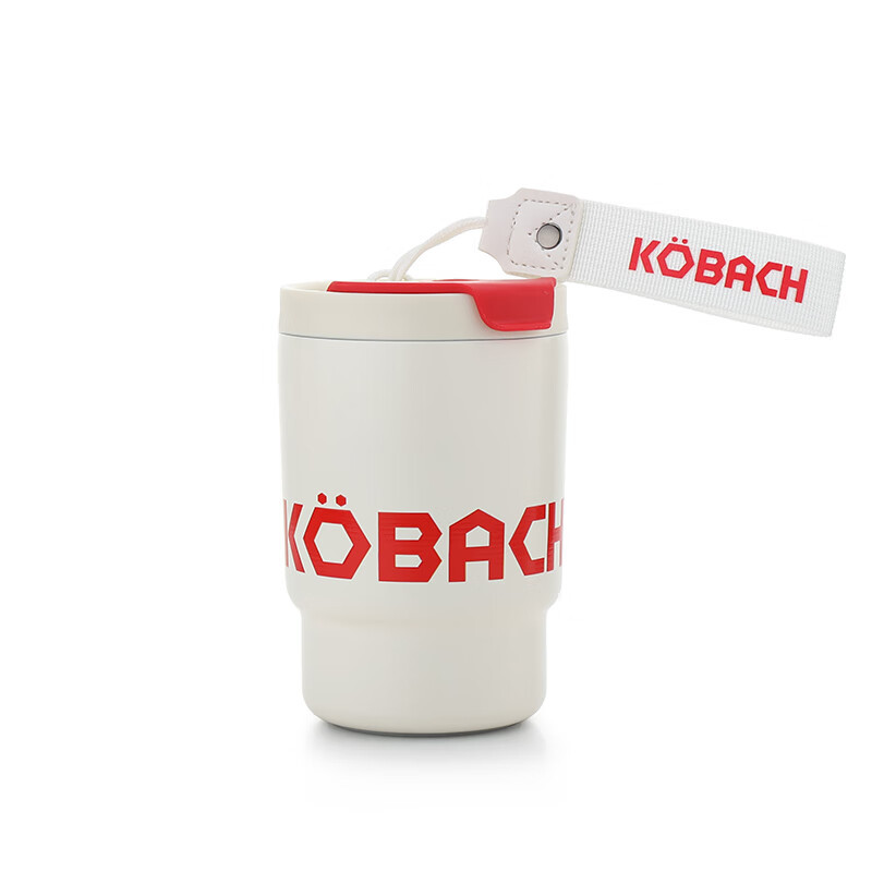 康巴赫(KOBACH)LPB38B01 便携保温咖啡杯 380ml 白红色