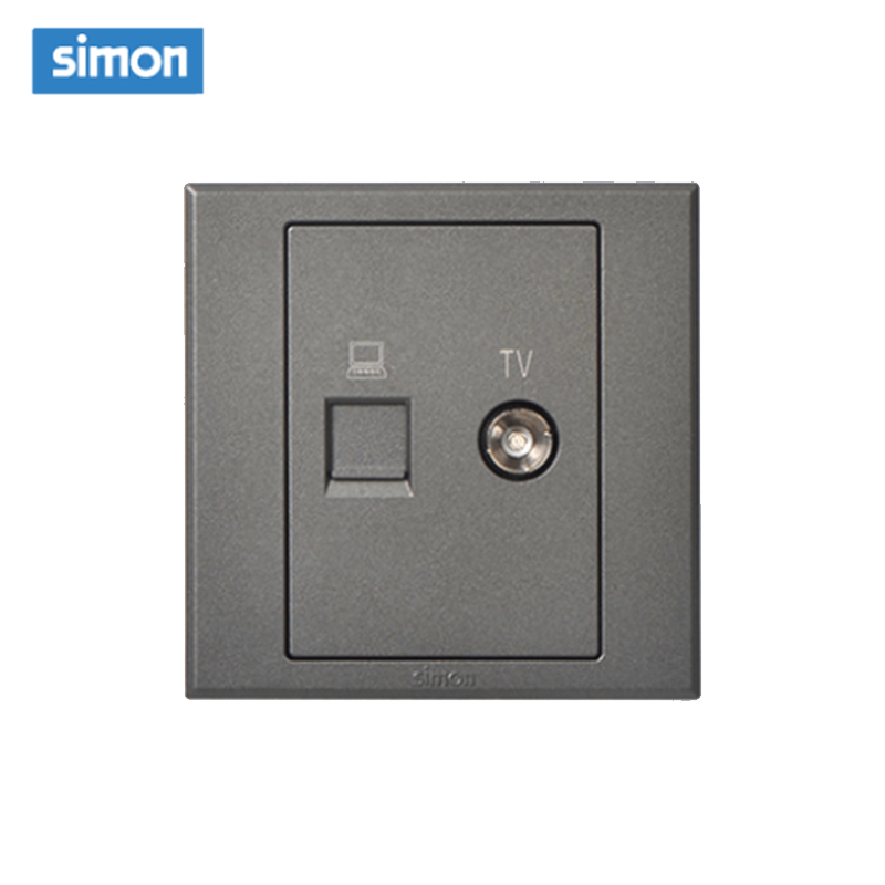 西蒙(simon) E3 插座开关插板86型开关插座面板 电脑加电视插座高清大图