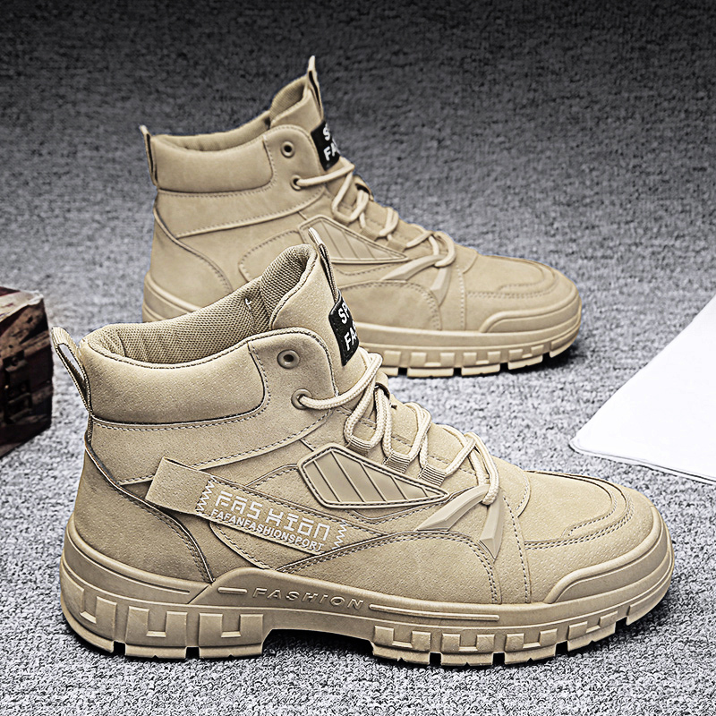枫述马丁靴男士高帮机车英伦风中筒工装靴男鞋秋冬季防水作战训军皮靴